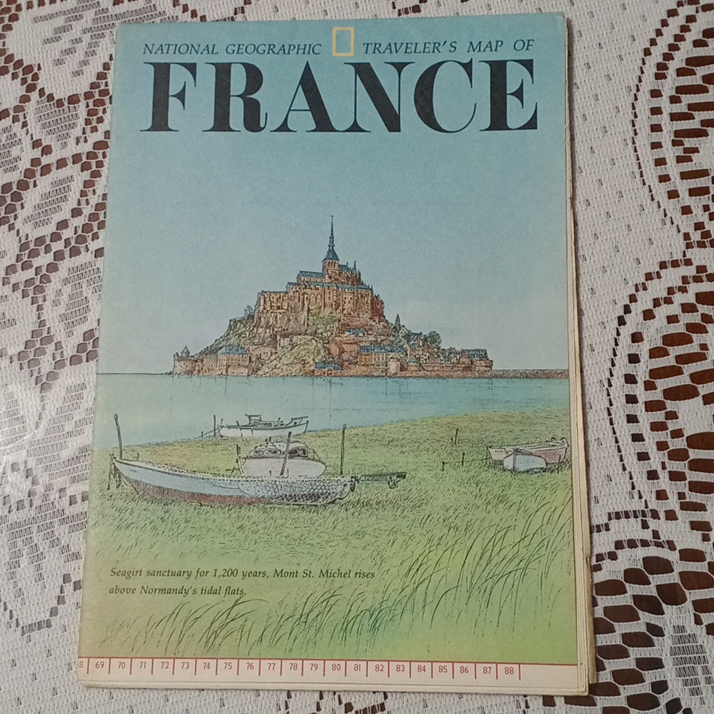 National Geographic France Map with Blue and Green Tones